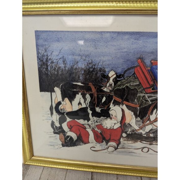 Jane McClure Jane's Prints Santa Claus Sleigh Wreck Country Framed Print - Picture 3 of 4